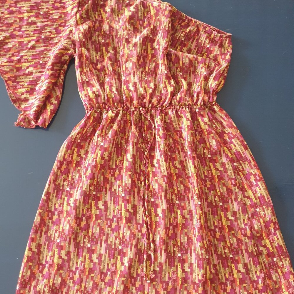 Coco Love one shoulder blouse top Red yellow, size S